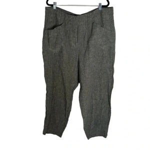 Poetry Gray Linen/Cotton Cropped Pants Size 14